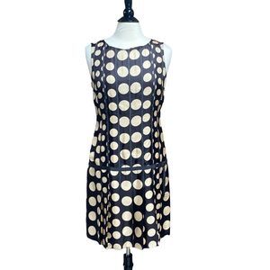 INC Brown & Tan Polka Dot Sleeveless Silk Dress Size 8